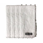 AquaVireo Fringed Linen Napkins / Pack of 4 / 47x47cm / White