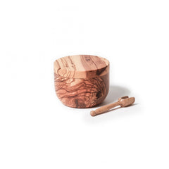 Berard Olivewood Salt Pot with Magnetic Lid and Scoop