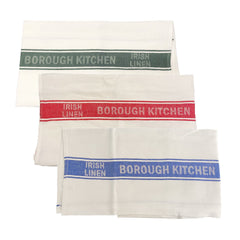 Borough Kitchen Irish Linen Tea Towel / Pack of 3 / Mixed Colours