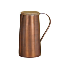 Brushed Copper Water Jug with Wooden Lid