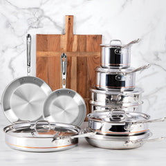 All-Clad Copper Core 9 Piece Cookware Set