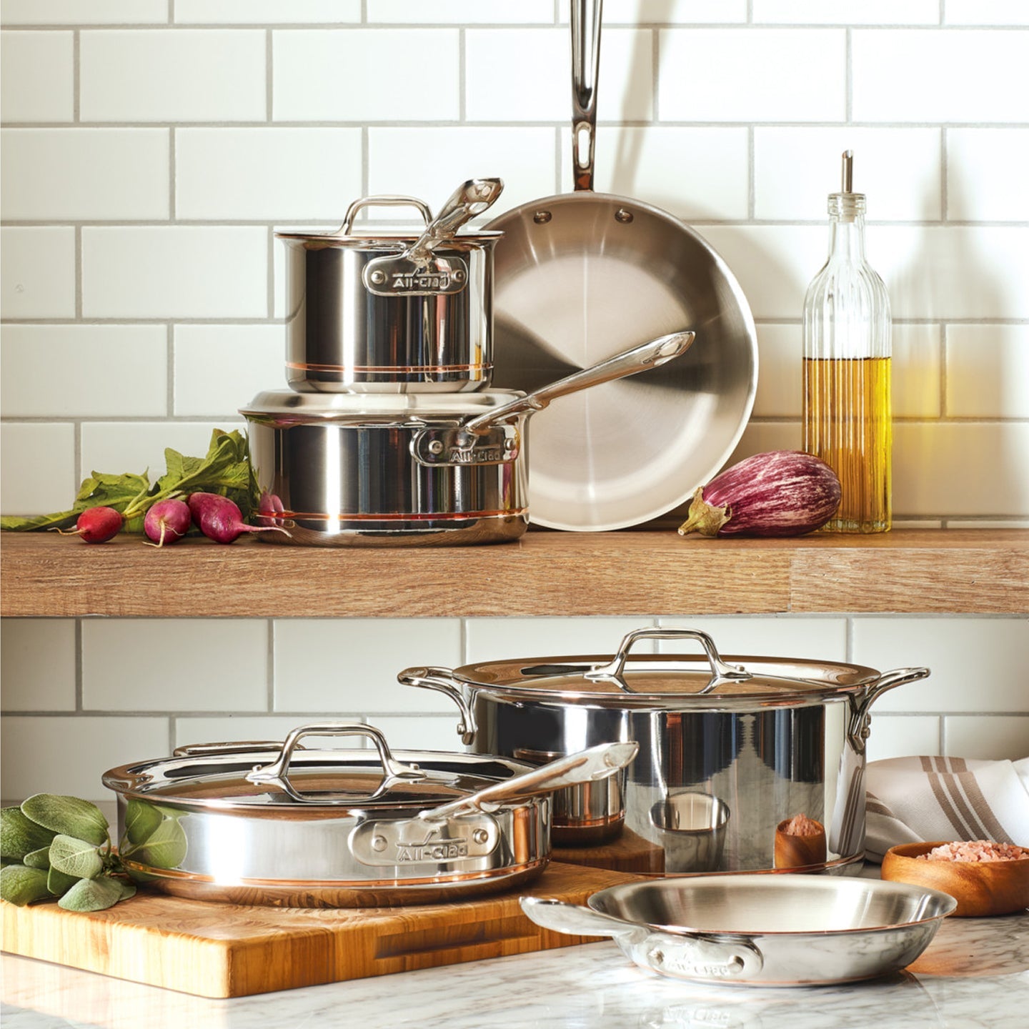 All-Clad Copper Core 9 Piece Cookware Set