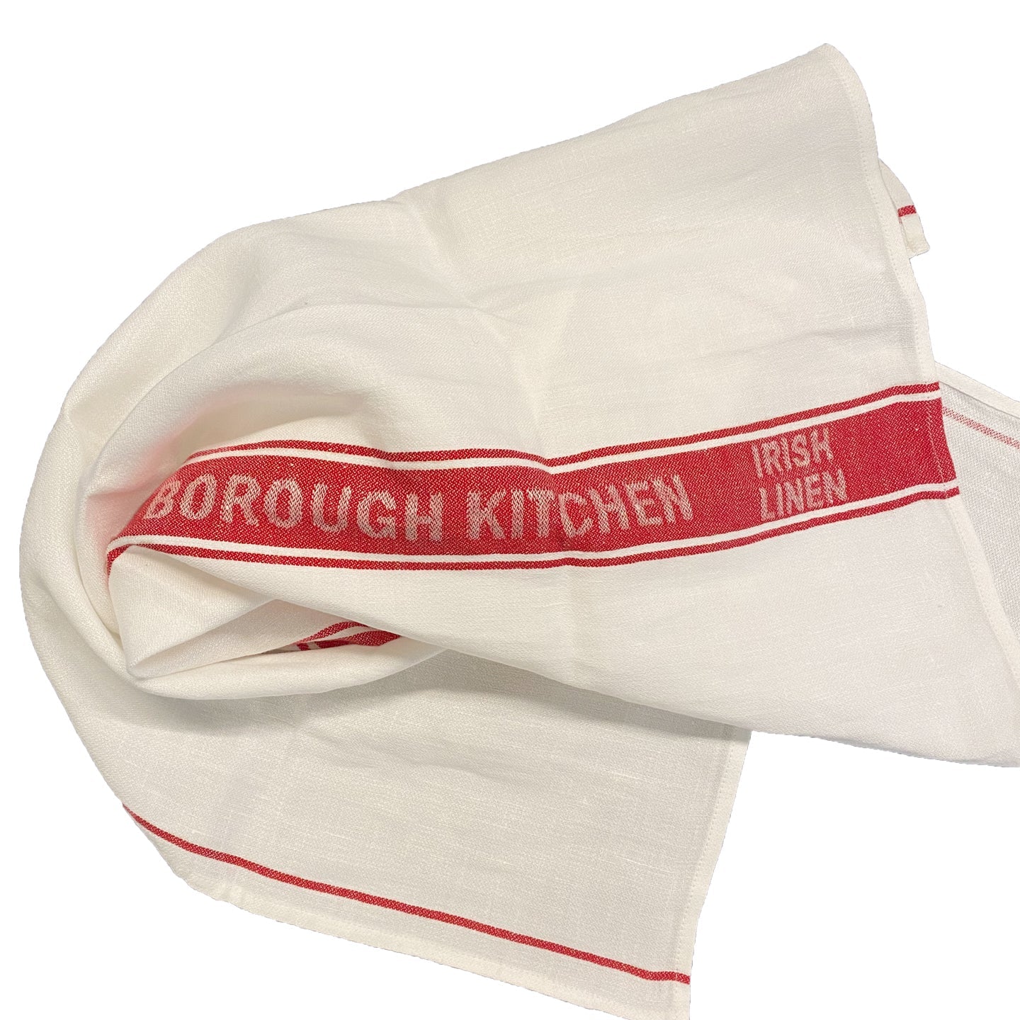 Borough Kitchen Irish Linen Tea Towel / Red