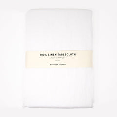 Borough Kitchen Linen Tablecloth / White