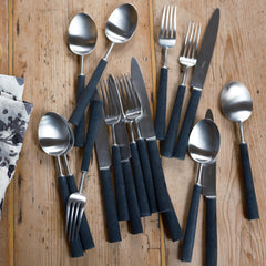 Cutipol Ebony 24 Piece Cutlery Set / Black and Stainless Steel
