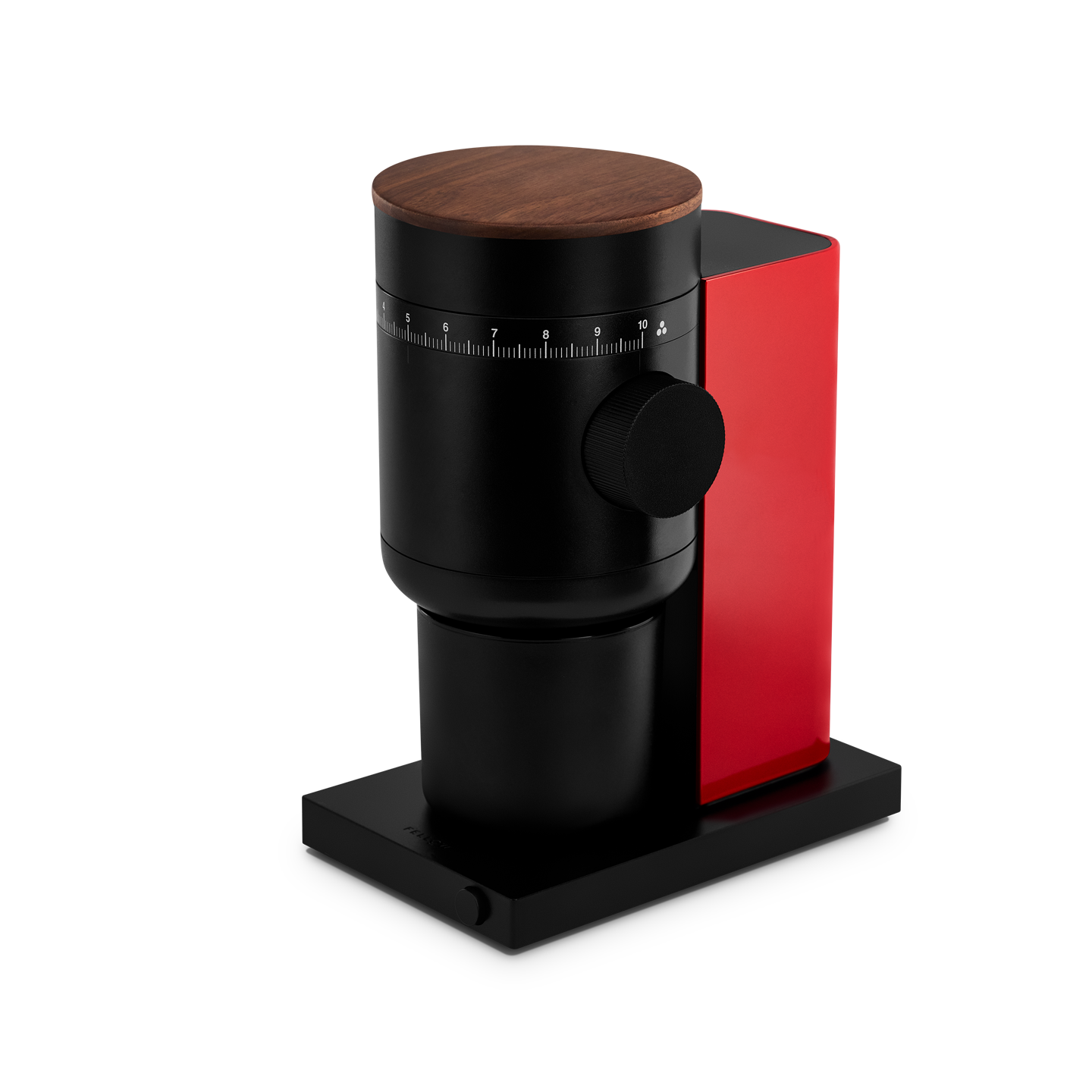 Fellow Opus 2 Conical Burr Coffee Grinder / Cherry Red & Walnut